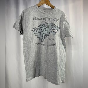 Game‎ of Thrones Stark Winter is Coming Short Sleeve T-Shirt in Gray Size Large
